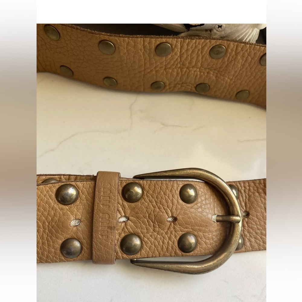 MIU MIU Leather Studded Belt Italy Sz 32 $559
